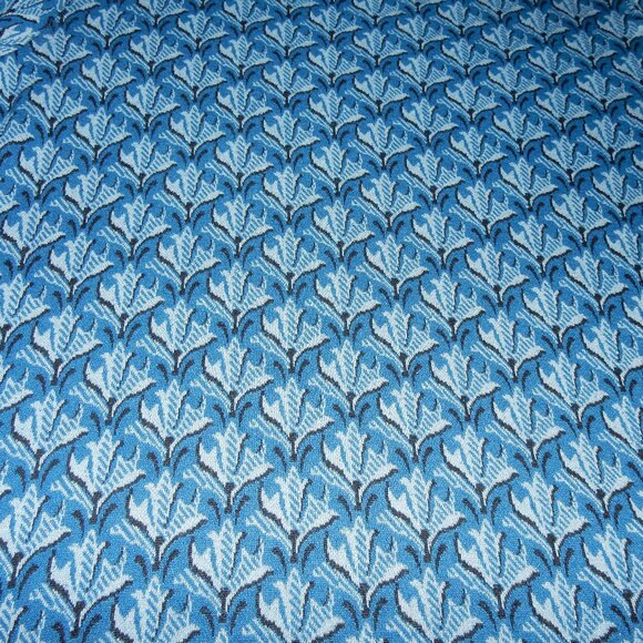 J. Jill Blue Ponte Knit Tunic Sweater Size L Long Sleeve Floral Pattern Casual - Picture 2 of 4